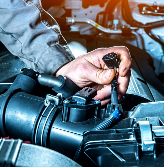 Mass air flow sensor checking close up
